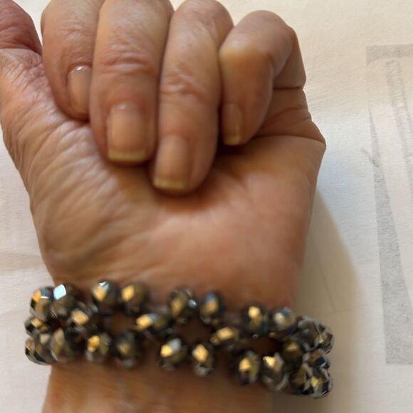 Rainbow Hematite Stretch 2 Row Bracelet. - Picture 3 of 3